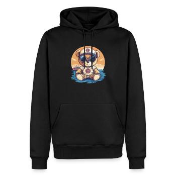 Teddybär mit Sonnenbrille - Männer Premium Bio Hoodie - Schwarz - Vorne - Nico (187cm)