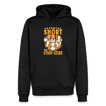 Je ne suis pas petit, je suis grand comme une hermine - Sweat à capuche Premium bio Homme - noir - Devant - Nico (187cm)