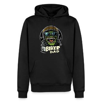 Biker Motorcycle Father Dad Pa - Men’s Premium Organic Hoodie - black - Front - Nico (187cm)
