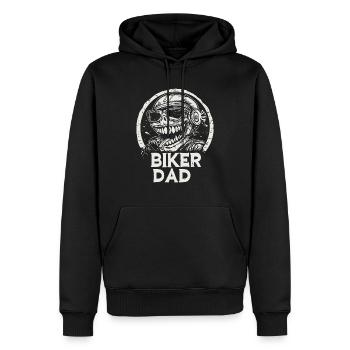 Biker Motorcycle Dad Vater Papa - Men’s Premium Organic Hoodie - black - Front - Nico (187cm)