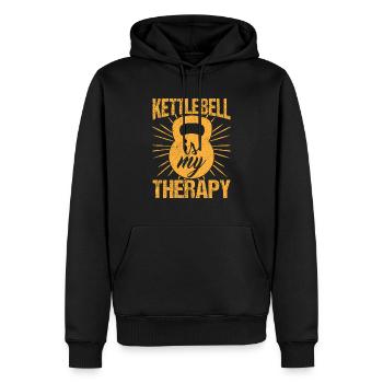 Fitness Fanatics Kettlebell Is My Therapy - Männer Premium Bio Hoodie - Schwarz - Vorne - Nico (187cm)