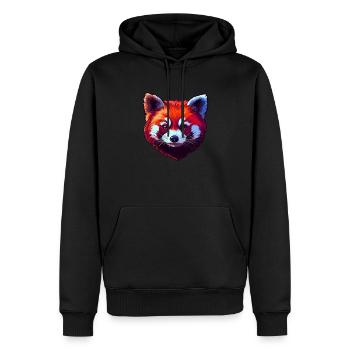 Roter Panda Porträt - Männer Premium Bio Hoodie - Schwarz - Vorne - Nico (187cm)