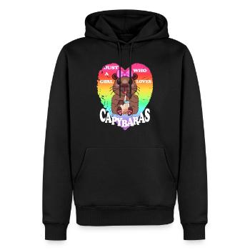 Capybara Bubble tea - Männer Premium Bio Hoodie - Schwarz - Vorne - Nico (187cm)