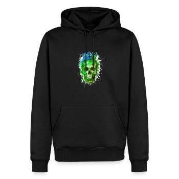 Couronne de crâne de roi - Sweat à capuche Premium bio Homme - noir - Devant - Nico (187cm)