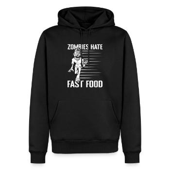 Les zombies marathoniens détestent la restauration rapide - Sweat à capuche Premium bio Homme - noir - Devant - Nico (187cm)
