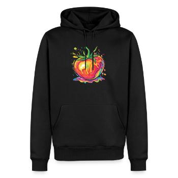 Tomate Pop Art Arc-en-ciel - Sweat à capuche Premium bio Homme - noir - Devant - Nico (187cm)