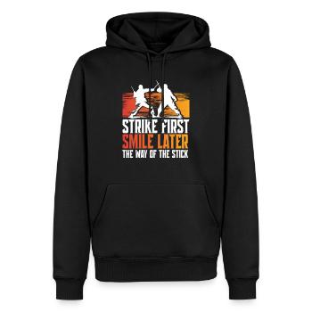 Escrima Arnis Arts Martiaux La Voie Du Bâton - Sweat à capuche Premium bio Homme - noir - Devant - Nico (187cm)