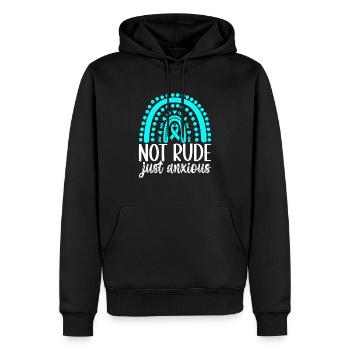 Trouble anxieux Trouble anxieux - Sweat à capuche Premium bio Homme - noir - Devant - Nico (187cm)