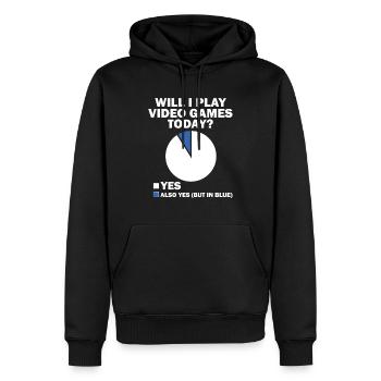 Will I Play Video Games Today Yes - Men’s Premium Organic Hoodie - black - Front - Nico (187cm)