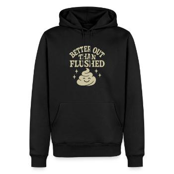 Compostage Toilette Vie Eco Humour Hors Réseau Salle de bain - Sweat à capuche Premium bio Homme - noir - Devant - Nico (187cm)