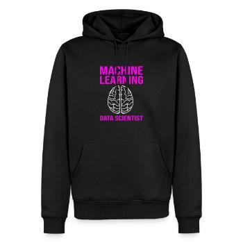 Codeur Programmeur GPT - Sweat à capuche Premium bio Homme - noir - Devant - Nico (187cm)