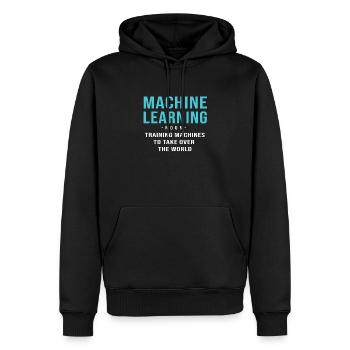 Codeur programmeur GPT - Sweat à capuche Premium bio Homme - noir - Devant - Nico (187cm)