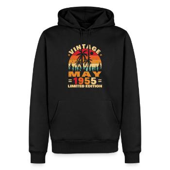 Mai 1955 Vintage Retro Geburtstagsgeschenk - Männer Premium Bio Hoodie - Schwarz - Vorne - Nico (187cm)
