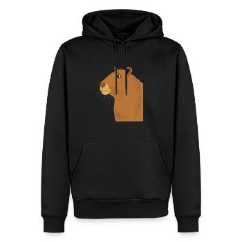 Capybara Capibara - Männer Premium Bio Hoodie - Schwarz - Vorne - Nico (187cm)