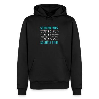 Opticien Ophtalmologiste Optique - Sweat à capuche Premium bio Homme - noir - Devant - Nico (187cm)