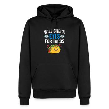 Ophtalmologiste, Opticien, Opticien - Sweat à capuche Premium bio Homme - noir - Devant - Nico (187cm)