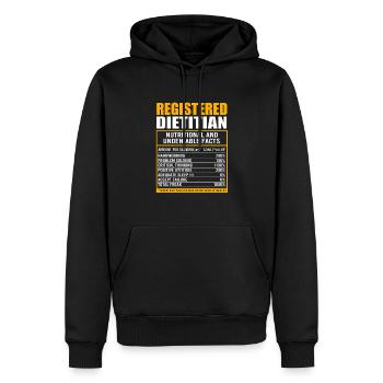 Diététicien Régime - Sweat à capuche Premium bio Homme - noir - Devant - Nico (187cm)