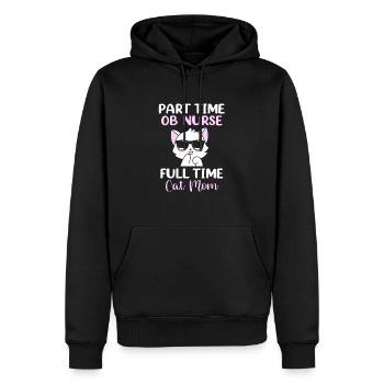 Infirmière Hôpital de Grossesse - Sweat à capuche Premium bio Homme - noir - Devant - Nico (187cm)