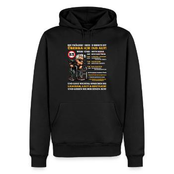 Anniversaire 53 ans Étonnamment vieux - Sweat à capuche Premium bio Homme - noir - Devant - Nico (187cm)