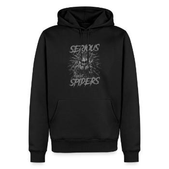 Sérieux au sujet des araignées sauteuses Propriétaire d’une araignée de compagnie - Sweat à capuche Premium bio Homme - noir - Devant - Nico (187cm)