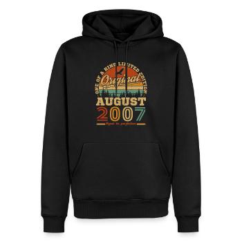 August 2007 Vintage Vintage Retro Birthday - Men’s Premium Organic Hoodie - black - Front - Nico (187cm)