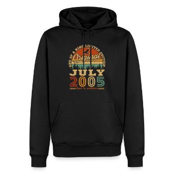 July 2005 Vintage Retro Birthday Gift - Men’s Premium Organic Hoodie - black - Front - Nico (187cm)