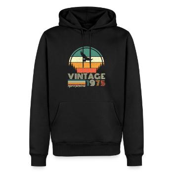1975 Vintage Retro Geburtstagsgeschenk - Männer Premium Bio Hoodie - Schwarz - Vorne - Nico (187cm)