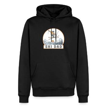 Ski Dad, Citation amusante sur le ski - Sweat à capuche Premium bio Homme - noir - Devant - Nico (187cm)
