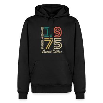 1975 Vintage Retro Geburtstagsgeschenk - Männer Premium Bio Hoodie - Schwarz - Vorne - Nico (187cm)