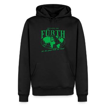 Fürth Heimat Fußball Geschenk - Männer Premium Bio Hoodie - Schwarz - Vorne - Nico (187cm)
