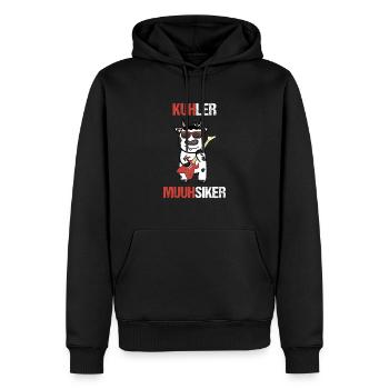Gitarre und Kuh Musiker - Männer Premium Bio Hoodie - Schwarz - Vorne - Nico (187cm)