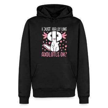 Axolotl - Sweat à capuche Premium bio Homme - noir - Devant - Nico (187cm)