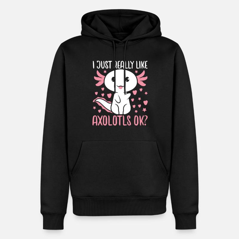 Axolotl - Männer Premium Bio Hoodie - Schwarz