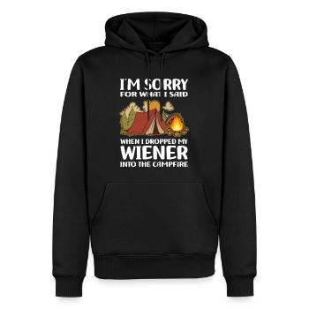 Camping lovers | Camper Camping Holiday Gifts - Men’s Premium Organic Hoodie - black - Front - Nico (187cm)