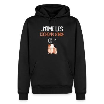 Cochons D'inde Animaux De Compagnie Famille - Sweat à capuche Premium bio Homme - noir - Devant - Nico (187cm)