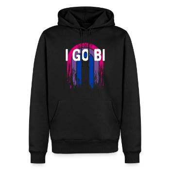 Je deviens bisexuel LGBTQ Bi Pride LGBT Dictons LGBT - Sweat à capuche Premium bio Homme - noir - Devant - Nico (187cm)