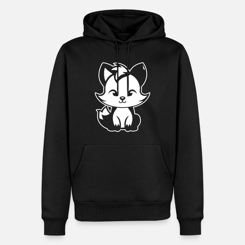 Fuchs Niedlich Süß Baby - Männer Premium Bio Hoodie - Schwarz