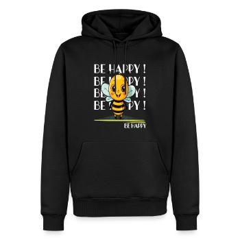 Niedliche Biene Be Happy - Männer Premium Bio Hoodie - Schwarz - Vorne - Nico (187cm)