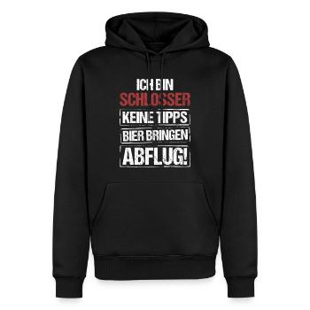 Je suis serrurier - apportez de la bière et partez - Sweat à capuche Premium bio Homme - noir - Devant - Nico (187cm)