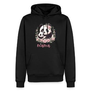 Panda Lover I Maman Panda Et Cub Fête Des Mères - Sweat à capuche Premium bio Homme - noir - Devant - Nico (187cm)