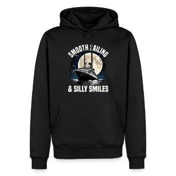 Smooth Sailing And Silly Smiles Cruise Ship - Männer Premium Bio Hoodie - Schwarz - Vorne - Nico (187cm)