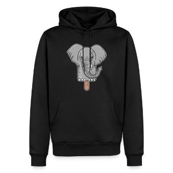 Elephant Head Popsicle - Men’s Premium Organic Hoodie - black - Front - Nico (187cm)