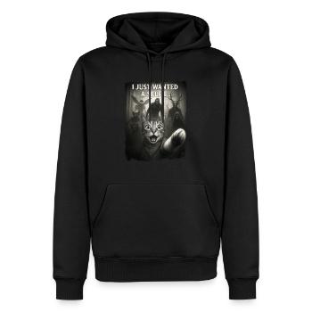 Lustiges Katzen-Selfie mit Alien und Bigfoot - Männer Premium Bio Hoodie - Schwarz - Vorne - Nico (187cm)