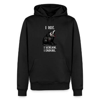 Opossum Spruch Je pourris Je crie - Sweat à capuche Premium bio Homme - noir - Devant - Nico (187cm)