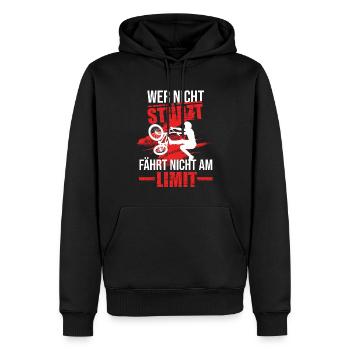 Wer nicht stürzt bmx bmx biker Fahrrad bmx Fahrrad - Männer Premium Bio Hoodie - Schwarz - Vorne - Nico (187cm)