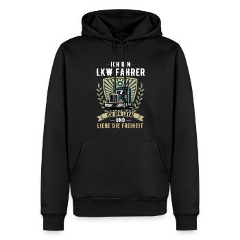 Lkw Trucker Fernfahrer Truck lkw fahrer brummi - Männer Premium Bio Hoodie - Schwarz - Vorne - Nico (187cm)