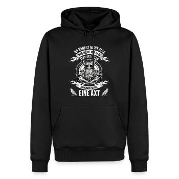 Wikinger Krieger Nordmann Axt Legendärer Wikinger - Männer Premium Bio Hoodie - Schwarz - Vorne - Nico (187cm)