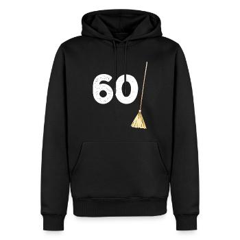 Geburtstag 60 Besen Humor Elternteil - Männer Premium Bio Hoodie - Schwarz - Vorne - Nico (187cm)