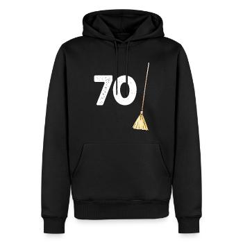 70 Jahre Jubiläum Humor Mann und Frau - Männer Premium Bio Hoodie - Schwarz - Vorne - Nico (187cm)