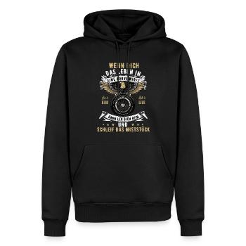 Motorrad Biker Motorradfahrer bike Rocker Rentner - Männer Premium Bio Hoodie - Schwarz - Vorne - Nico (187cm)